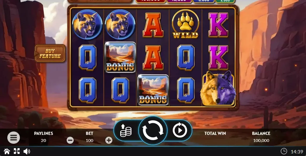 スロットゲームを楽しむ画面